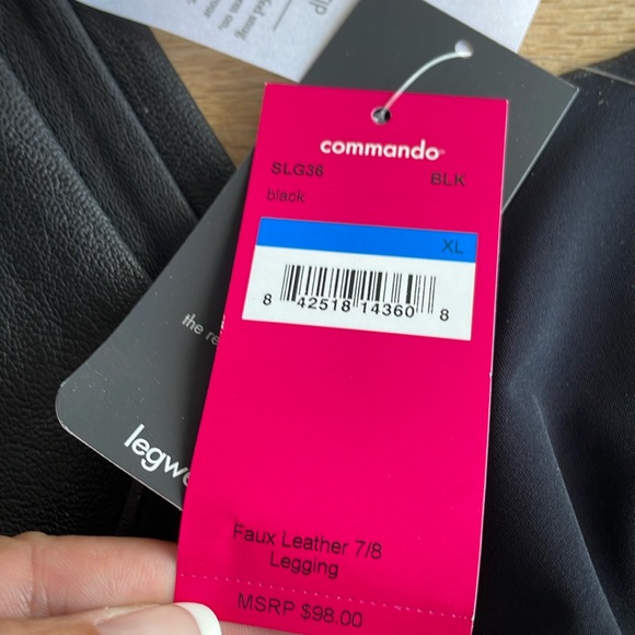 NWT Commando Faux Leather Leggings. Size XL - Picture 5 of 5